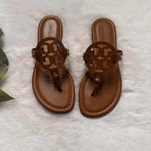 Tory Burch Tan Leather Miller Sandals